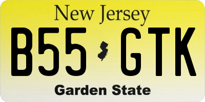 NJ license plate B55GTK