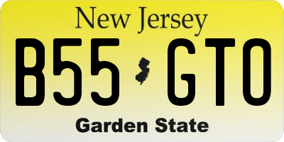 NJ license plate B55GTO
