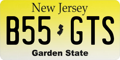 NJ license plate B55GTS