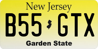 NJ license plate B55GTX