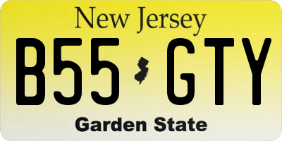 NJ license plate B55GTY