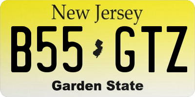 NJ license plate B55GTZ