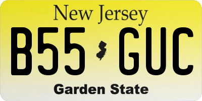 NJ license plate B55GUC