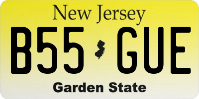 NJ license plate B55GUE