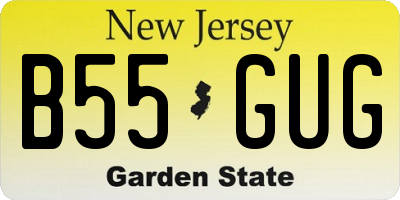 NJ license plate B55GUG