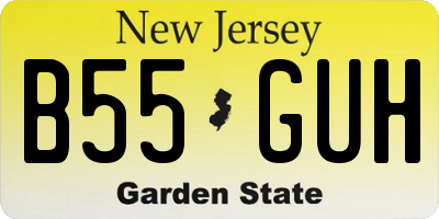 NJ license plate B55GUH