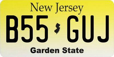 NJ license plate B55GUJ