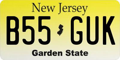 NJ license plate B55GUK