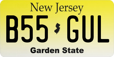 NJ license plate B55GUL