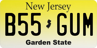 NJ license plate B55GUM