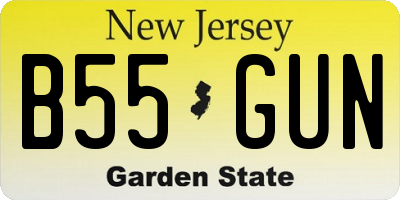 NJ license plate B55GUN