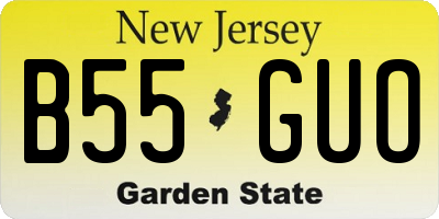 NJ license plate B55GUO