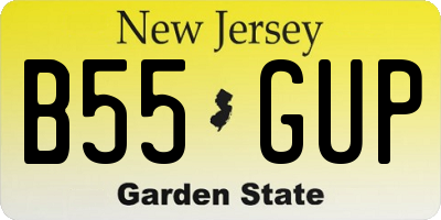 NJ license plate B55GUP
