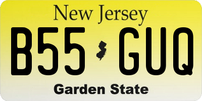 NJ license plate B55GUQ