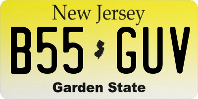 NJ license plate B55GUV