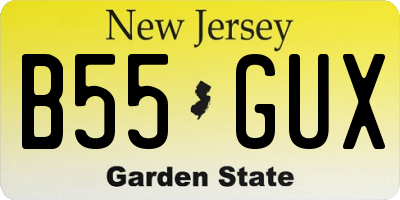 NJ license plate B55GUX