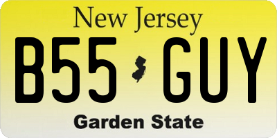 NJ license plate B55GUY