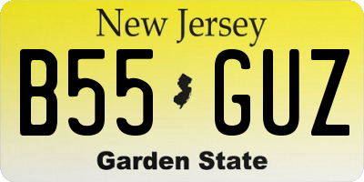 NJ license plate B55GUZ