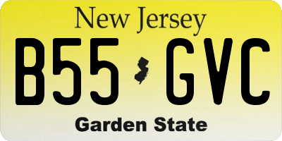 NJ license plate B55GVC