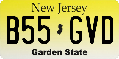 NJ license plate B55GVD
