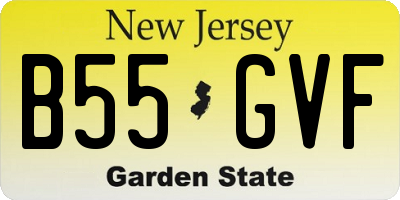 NJ license plate B55GVF