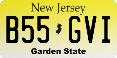 NJ license plate B55GVI