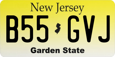 NJ license plate B55GVJ