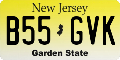 NJ license plate B55GVK