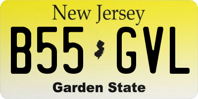 NJ license plate B55GVL
