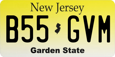 NJ license plate B55GVM