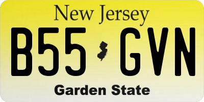 NJ license plate B55GVN