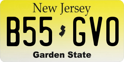 NJ license plate B55GVO