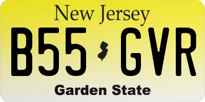 NJ license plate B55GVR