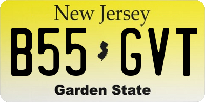 NJ license plate B55GVT