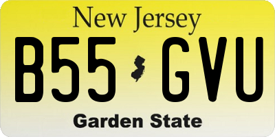 NJ license plate B55GVU