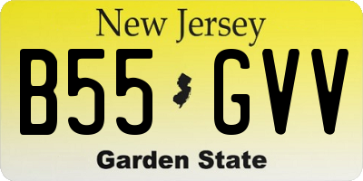 NJ license plate B55GVV