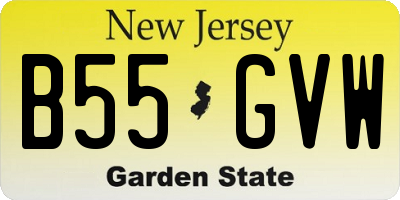 NJ license plate B55GVW