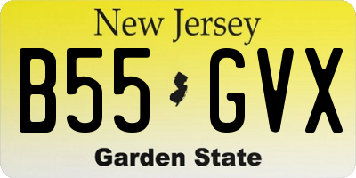 NJ license plate B55GVX