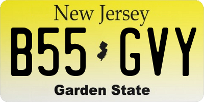 NJ license plate B55GVY