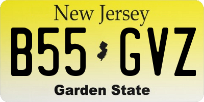NJ license plate B55GVZ