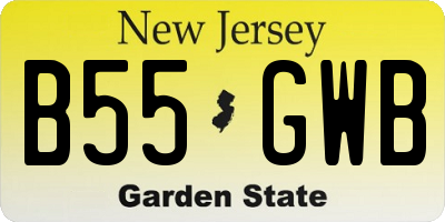 NJ license plate B55GWB