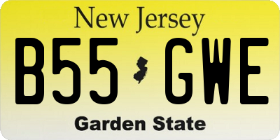 NJ license plate B55GWE