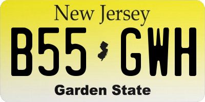 NJ license plate B55GWH