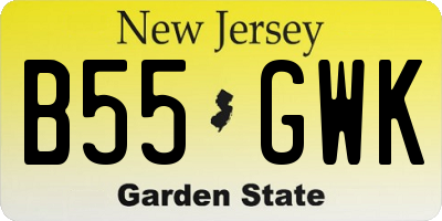 NJ license plate B55GWK