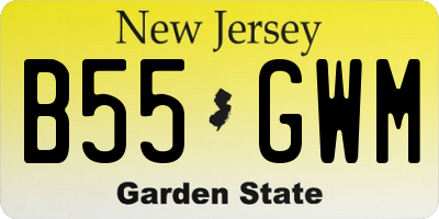 NJ license plate B55GWM