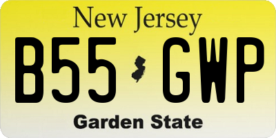 NJ license plate B55GWP
