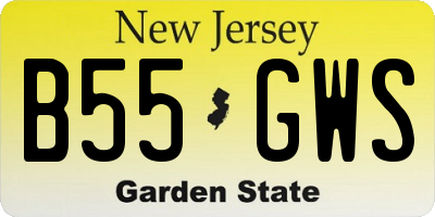 NJ license plate B55GWS