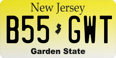 NJ license plate B55GWT