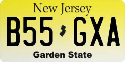 NJ license plate B55GXA