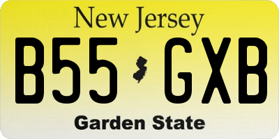 NJ license plate B55GXB